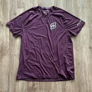 Four Laps X‎ Peloton Level Tech Tee Shirt Maroon Size Large Athletic Workout